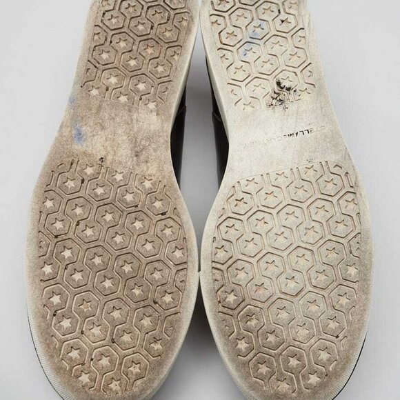 Stella McCartney Silver Faux Leather Star Platform Sneakers Size 5.5/36 - Picture 2 of 5